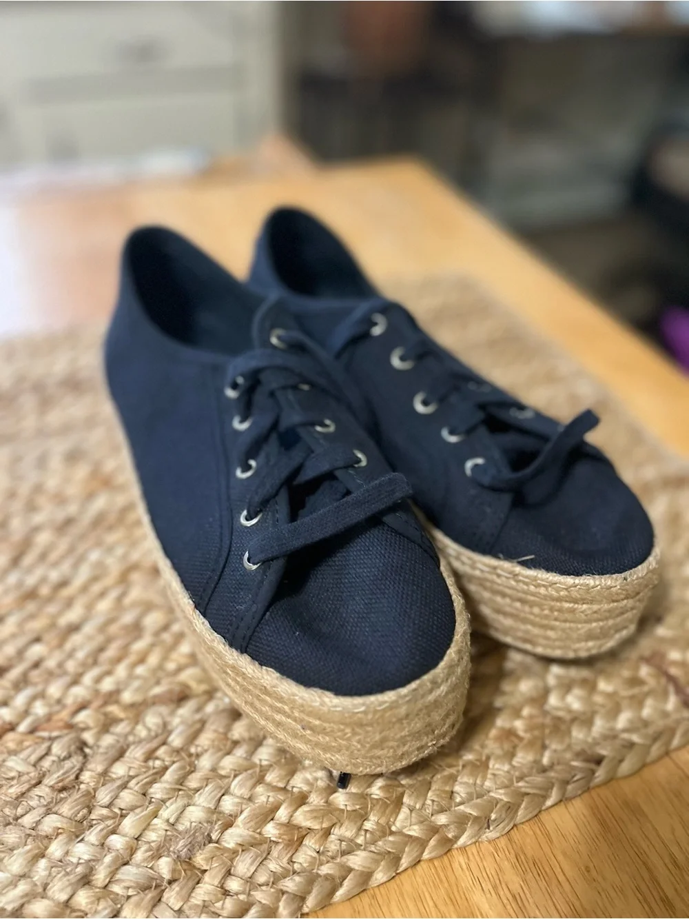 Steve Madden Navy Canvas Platform Espadrille Sneakers